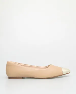 Tomaz NN348 Ladies Silver Cap Toe Flats