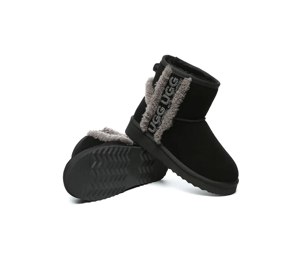UGG Boots Sheepskin Wool Shearling Lined Ankle Mini Darby