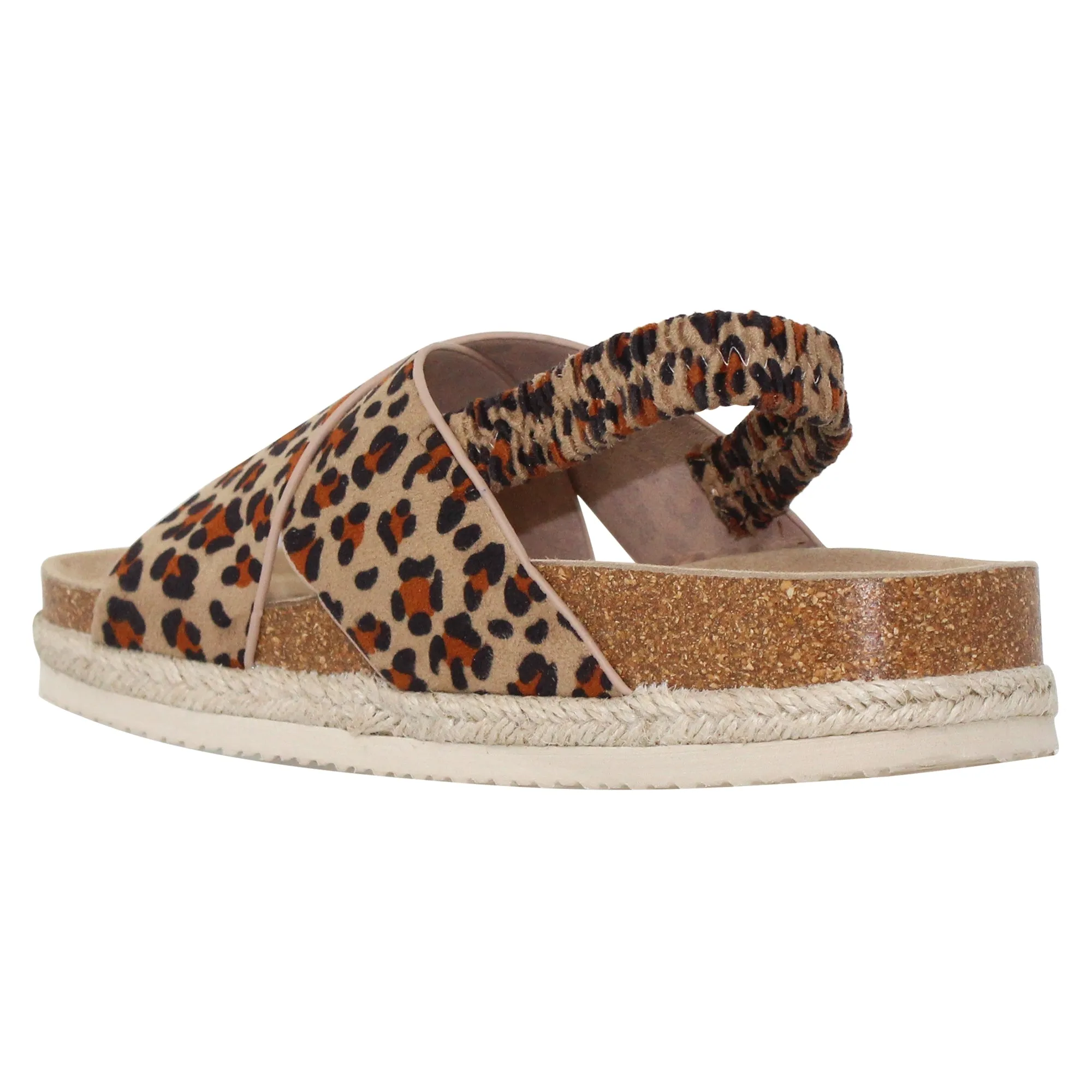 Women's Classic Criss Cross Platform Sandals Espadrilles Sling Back Leopard