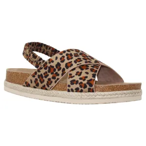Women's Classic Criss Cross Platform Sandals Espadrilles Sling Back Leopard